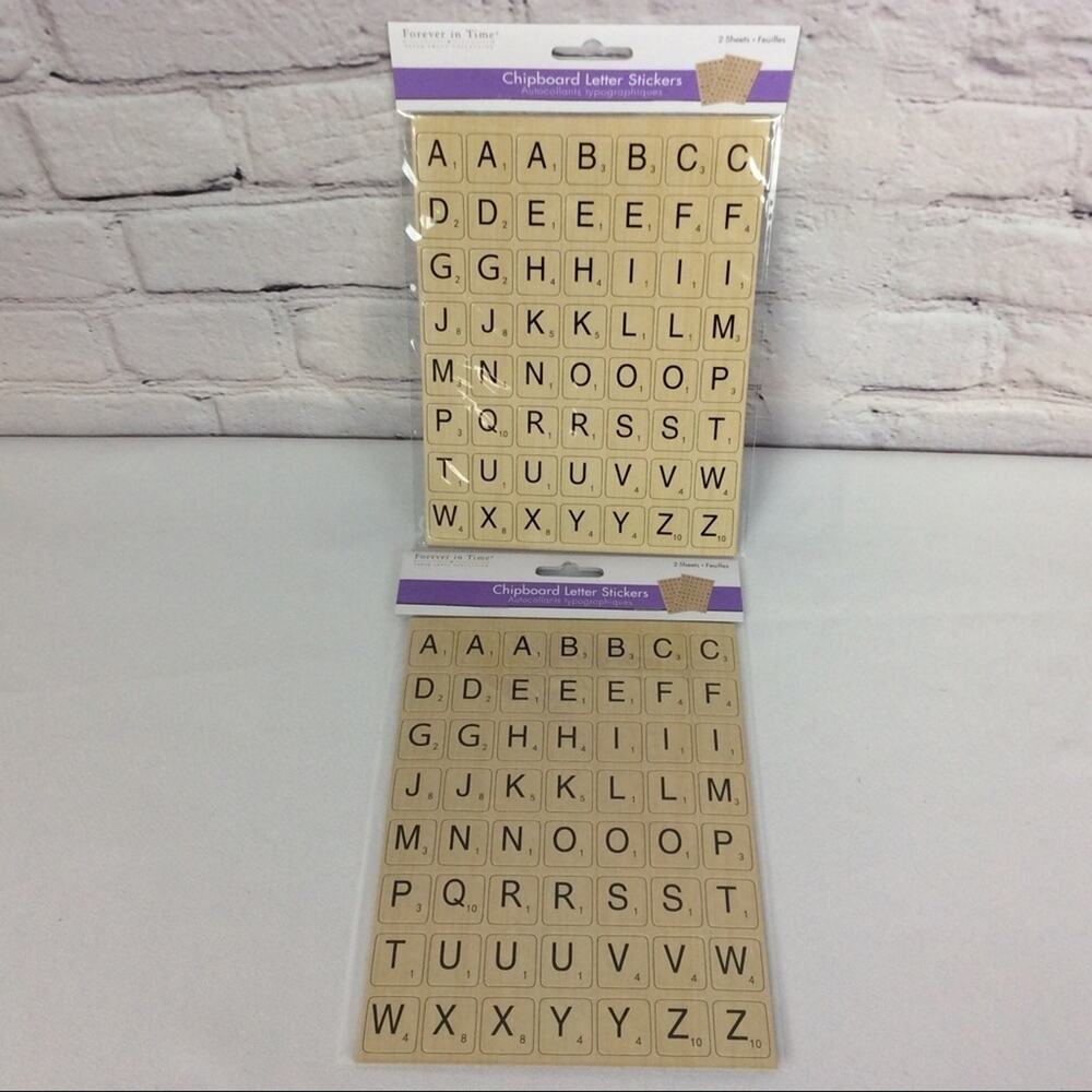 Chipboard Scrabble Like Letter Stickers 2 Packs 224 Stickers Total Arts Crafts